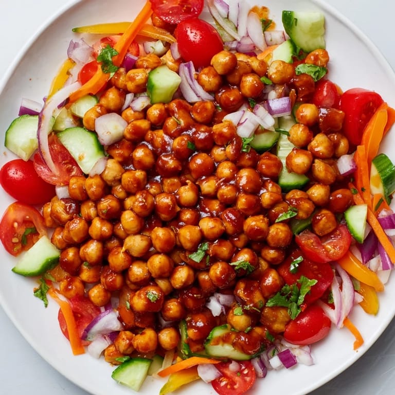 Enjoy this easy, flavorful BBQ chickpea salad—a healthy, colorful mix perfect for any occasion.