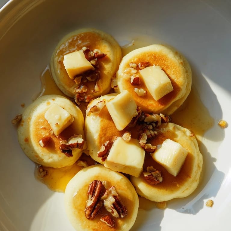 Freshly baked Pancake Brie Bites, with a glistening golden crust, are perfect for sharing with guests.