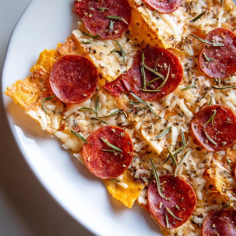 Golden-brown charcuterie chips: perfect for a party, featuring salty cured meats and bubbling cheese.