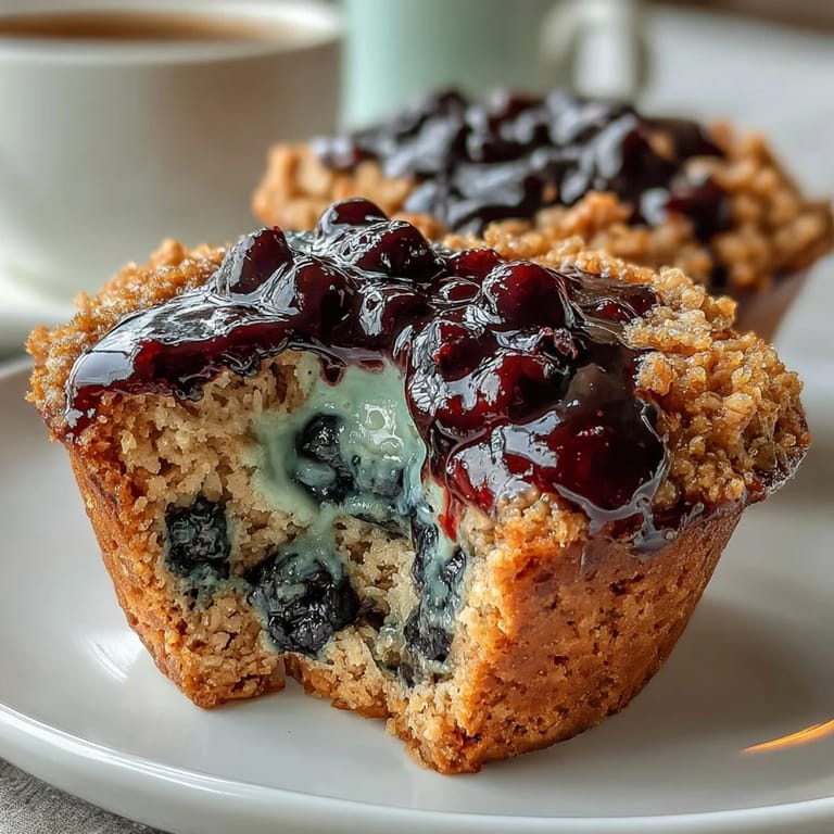 Golden baked oatmeal cups filled with fresh blueberries and lemon zest, offering a naturally sweet and tangy morning treat.