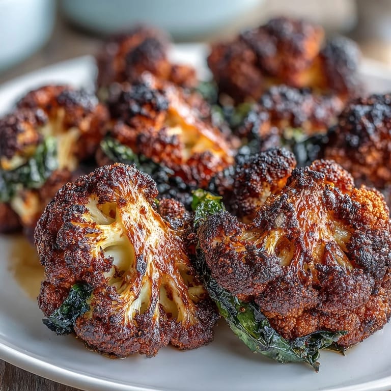 Golden-brown jerk-seasoned cauliflower with smoky spices and a hint of cinnamon, perfect for dinner.