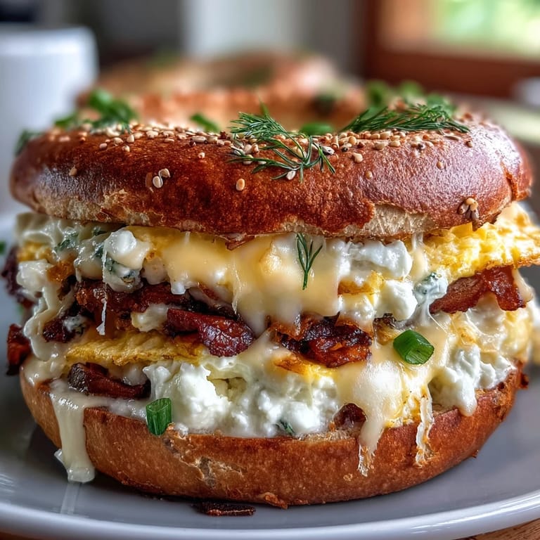 Chewy whole wheat bagels stuffed with savory eggs and cheddar, ideal for quick, nutritious meal prep mornings.