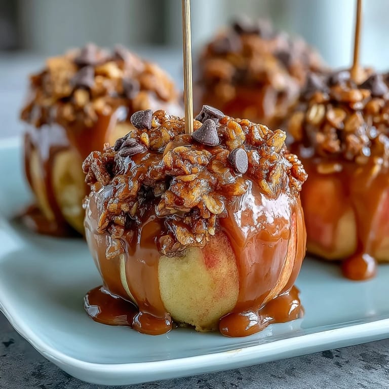 Wholesome apple slices with a peanut butter drizzle and crunchy granola—perfect for quick snacking.