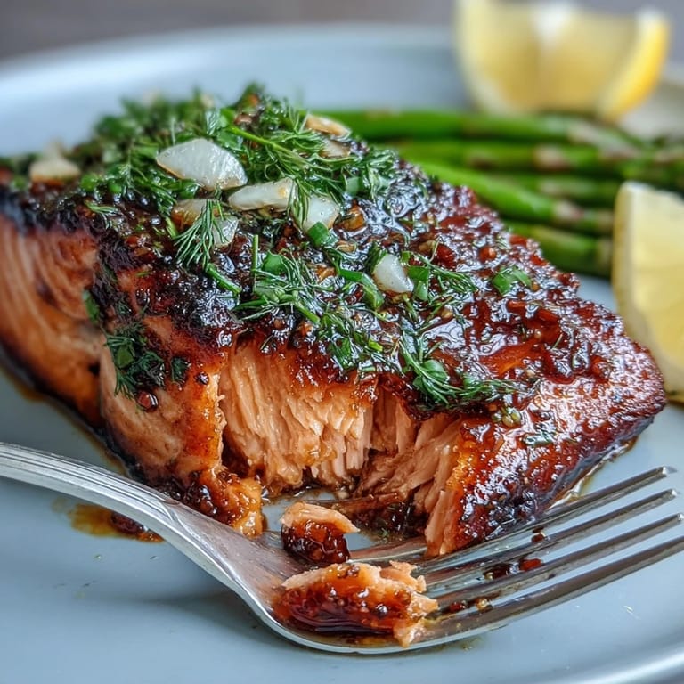 Vibrant salmon fillet and crisp asparagus baked together with lemon and dill for a healthy, flavorful one-pan meal.