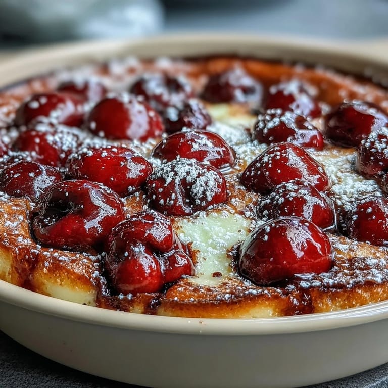 Juicy cherries nestled in luscious custard for this elegant Fresh Cherry Clafoutis.
