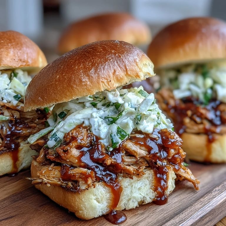 Party-ready Honey Peach BBQ Chicken Sliders with a vibrant peach glaze.
