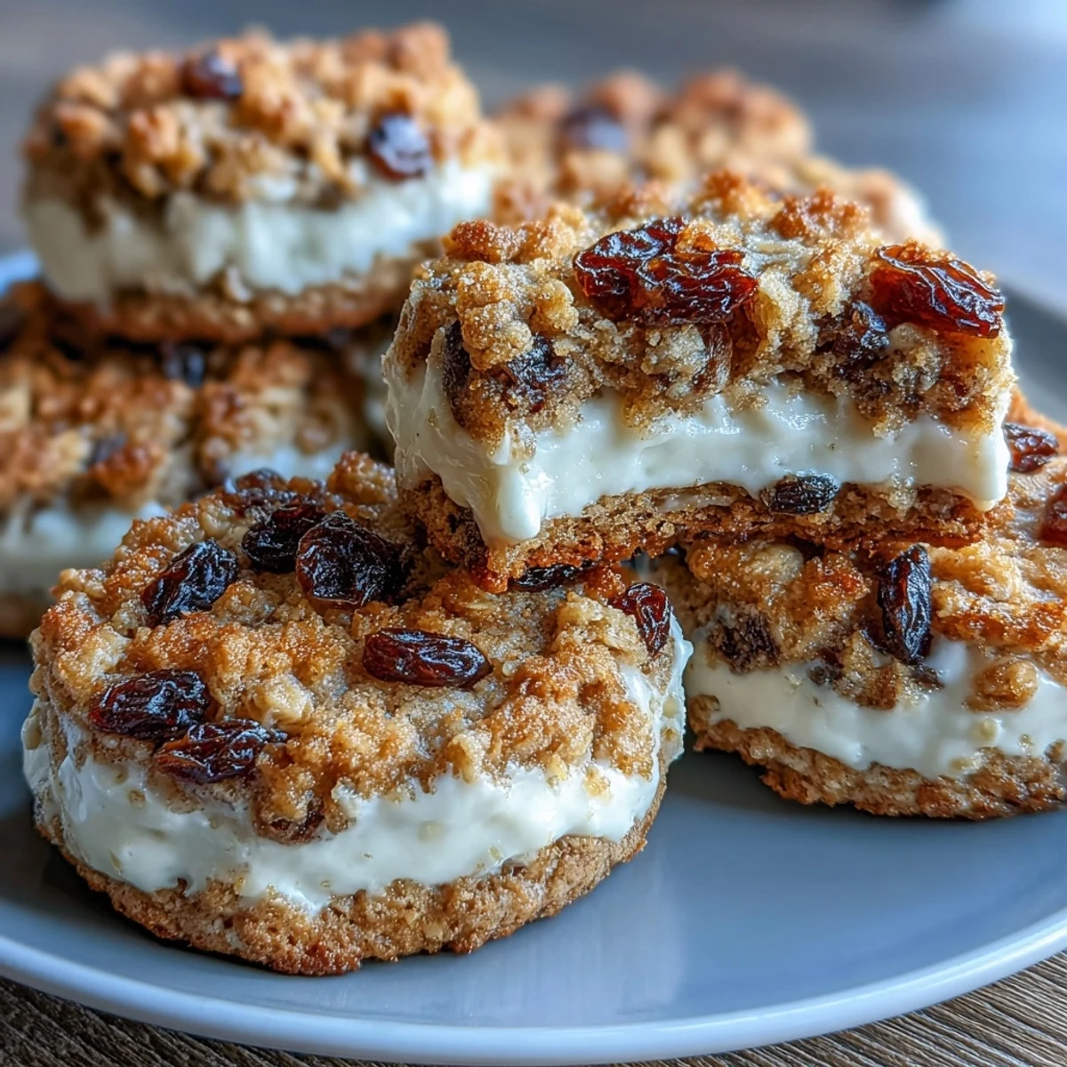 Delicious cottage cheese oatmeal raisin breakfast cookies with a soft, chewy texture and warm cinnamon spice.  