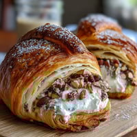 Almond Croissant-Style Sourdough Rolls with golden, flaky layers and almond cream filling.