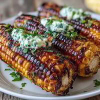 Juicy BBQ corn on the cob wrapped in foil and infused with fragrant herb butter, ready to serve at your summer cookout.